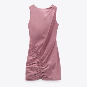 Zara Mauve Ruched Mini Dress